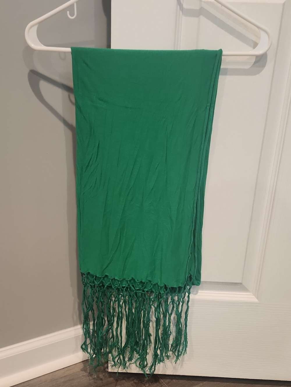 Icing Green Fringed Wrap Scarf